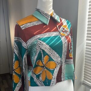 Vintage Colorful Geometric Women's Top